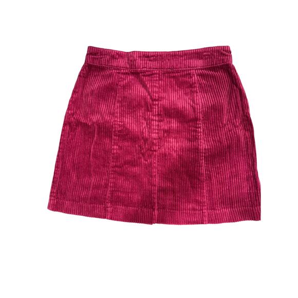 Forever 21 Burgundy Red Corduroy Mini Skirt RN#94981 Women’s XS Snap Front - Picture 3 of 6